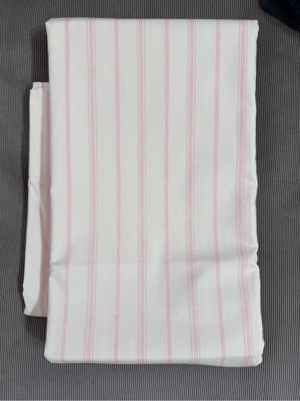Laura Ashley Pink Striped Flat Sheet King NWOT